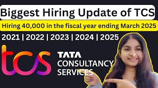 Finally Good News from TCS  TCS Hiring For 2021  2022  2023 2024 2025  Bulk Hiring 40000 [upl. by Eenahpets654]