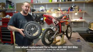 Razor MX Dirtbike Rear Wheel Repair MX 350 400 500 650 [upl. by Hintze37]