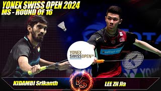 ON FIRE‼️KIDAMBI Srikanth IND vs LEE Zii Jia MAS  SWISS OPEN 2024 Round of 16 [upl. by Haem]