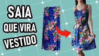 Transforme saia longa em vestido  COSTURA [upl. by Arodoet68]