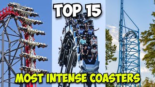 Top 15 Most INTENSE Roller Coasters in the WORLD 2024 [upl. by Alleuqcaj]