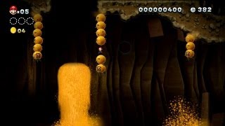 New Super Mario Bros U  Boost Mode Mini Mario Pokey Dodging in Perilous Pokey Cave [upl. by Irat156]