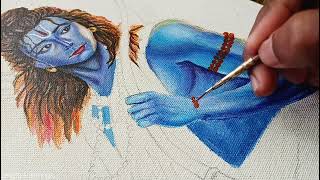 Ram ji Painting on Cavnas How to Draw Shri Ram Step by Step [upl. by Obellia]