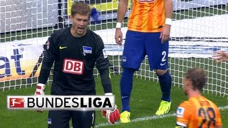 Hertha Berlin Keeper Takes a Bottle to the Face [upl. by Hughmanick]