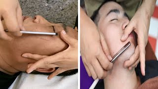 💈🪒ASMR  Quickly removes beard and facial hair for men [upl. by Annayhs489]