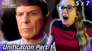 🖖Star Trek The Next Generation 5x7 Unification Part 1 REACTION [upl. by Nido]