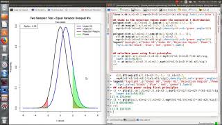 Power amp Sample Size in R 2 Sample t Test Equal Var Unequal n per Group [upl. by Icnan]