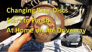 Alfa Romeo Giulietta Changing Rear Brake Discs or Rotors [upl. by Aliuqehs]