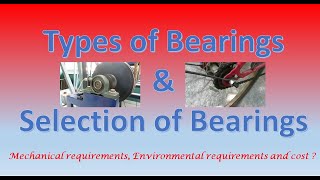 Bearing Types and Selection of Bearings  Should You use Rolling Element or Fluid Film Bearing [upl. by Agem]