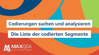 Codierungen suchen und analysieren [upl. by Randolph659]