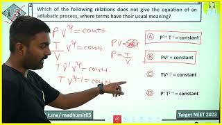 Which of the following relations does not give the equation of an adiabatic process [upl. by Bettzel]