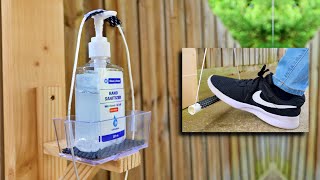 SIMPLE Wall Mounted Foot Operated Hand Sanitizer Dispenser DIY [upl. by Mateya]