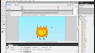 Macromedia flash 8 professional BFDI Firey test [upl. by Eetnod]