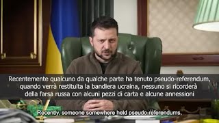 Zelensky quotQuando bandiera ucraina tornerà nessuno si ricorderà di pseudoreferendumquot [upl. by Xam]