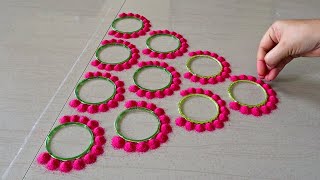 Easy Rangoli Designs For Diwali  Simple Rangoli Design  Easy Kolam Design  Easy Deepavali Rangoli [upl. by Zobias43]