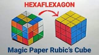 How to make a Hexaflexagon Origami EASY paper flexagon with template  ORGANZA [upl. by Esalb]