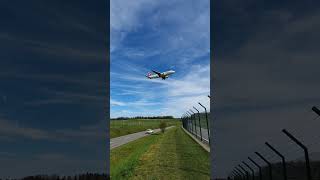 Road from Oberglatt to Buelach cars and airplane landing at Zurich airport ZRH [upl. by Henden637]