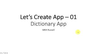 Lets Create App Using Kotlin 01  Dictionary App Part 01 [upl. by Anahpets]