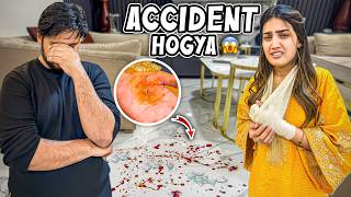 IQRA KA BHT BURA ACCIDENT HOGYA 😱  Khoon Sy Living Room Bhar Gya 🤯  Stitches Lgany Par Gaye 🤕 [upl. by Thurman]