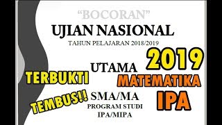 99 TEMBUS Bocoran Soal UN Matematika SMA  IPA 2019 [upl. by Silvain]