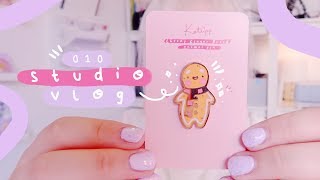 STUDIO VLOG 010  Gingerbread Enamel Pins amp Marshmellow Stickers [upl. by Etam]