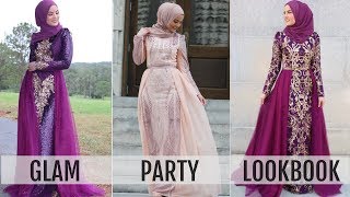 GLAM PARTY LOOKBOOK  Modanisa Dresses [upl. by Naujud128]