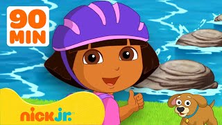 Dora the Explorer  Dora Cruza uma Ponte ArcoÍris 🌈 e Mais Momentos Mágicos  90 Min  Nick Jr [upl. by Nyleve]