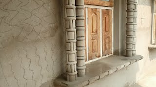 Construction Techniques To Decorate Beautiful Round Porch Columns Using Fine Sand Cementgol pillar [upl. by Lobell31]