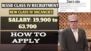 JKSSB CLASS IV POSTS  CLASS IV RECRUITMENT  NEW CLASS IV VACANCIES [upl. by Daitzman252]