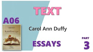 TEXT poem  Carol Ann Duffy  Questions amp Answers  ESSAYS  A06 KALEIDOSCOPE [upl. by Amein223]