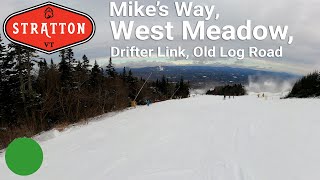 Stratton Mountain  Mikes Way to West Meadow to Drifter Link to Old Log Road Top to Bottom Run [upl. by Eberta]