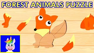 FOREST ANIMALS PUZZLE GAME for Toddlers amp Kids  Puzzle Apps for Children Kindergarten [upl. by Yleek120]