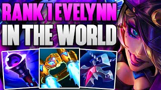 RANK 1 EVELYNN IN THE WORLD SOLO CARRY GAMEPLAY  CHALLENGER EVELYNN JUNGLE GAMEPLAY  S13 [upl. by Leirej51]