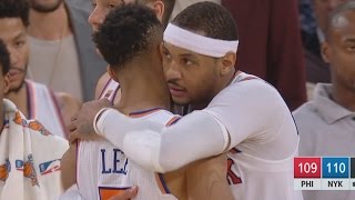 Carmelo Anthony Game Winner Nearly Blew a Lead 76ers vs Knicks [upl. by Ayahc13]