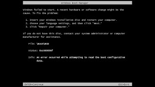 How to Fix Error Occurred While Attempting To Read The Boot Configuration Data [upl. by Auoy]