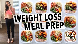 WEIGHT LOSS MEAL PREP FOR WOMEN 1 WEEK IN 1 HOUR [upl. by Ahsauqram160]