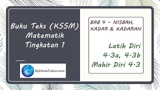 Matematik Tingkatan 1 KSSM Bab 4  Latih Diri 43a  Latih Diri 43b  Mahir Diri 43 [upl. by Currey763]