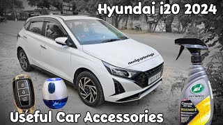 7 useful car accessories For Brand NEW CARS in india  Hyundai i20 2024  i20 Ownership Review [upl. by Fronia]