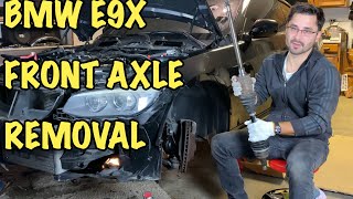 How to Remove BMW Front Axle  CV Axle on BMW E90E92 xDrive [upl. by Modla639]