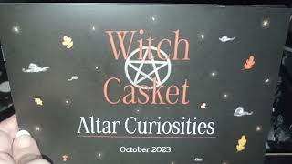 Witch Casket  October 2023 Altar Curiosities Unboxing  Spanish [upl. by Winsor]