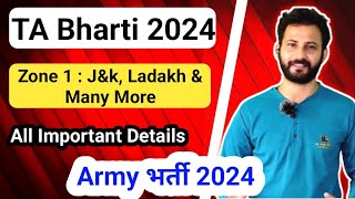 TA Army bharti 2024  JampK Ladakh Punjab Haryana आर्मी भर्ती 🔥🔥 Official ✅ All Details in Hindi [upl. by Kuska684]