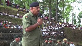 Fijian Prime Minister Voreqe Bainimarama addresses Territorial Forces [upl. by Coletta]