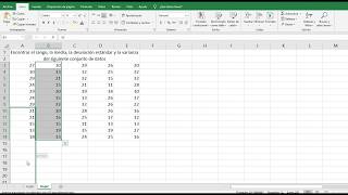 Media Rango Varianza y desviación estándar en Excel [upl. by Kurtzig362]