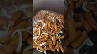 The best local food 😋 sausage and onions with a nice onions sauce food subscribe shortvideo [upl. by Yema95]