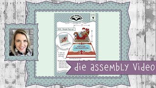 Karen Burniston Die Set 1021 Sleigh Popup Assembly [upl. by Drofyar]