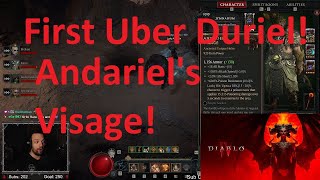 First UBER Duriel Kill Andariels Visage with Rob Lucky and Kano  Diablo 4 [upl. by Elletnohs]