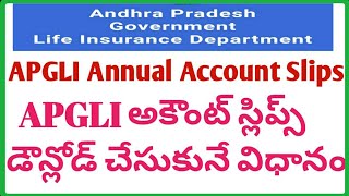 APGLI Annual Account Slips  How to download APGLI Annual Account Slips  gsr info [upl. by Glynnis722]