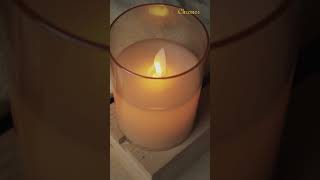 Golden Glass LED Moving Flame Pillar Candle  Elevate Your Décor with Safe Elegant Lighting [upl. by Janaye470]