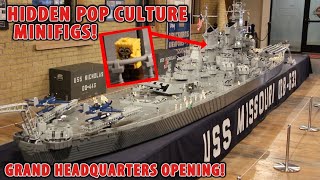 BRICKMANIA NEW HEADQUARTERS  FULL WALK THROUGH  WORLDS LARGEST LEGO BATTLESHIP [upl. by Sollars]