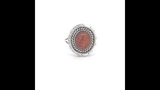 Artie Yellowhorse Jewelry Genuine Amber set in Sterling Silver Ring [upl. by Wyn]